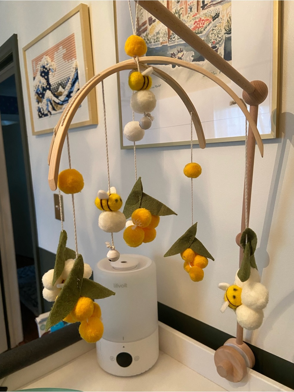 2/$22 Bundle - Baby Mobile - Felt bumblebees and flowers